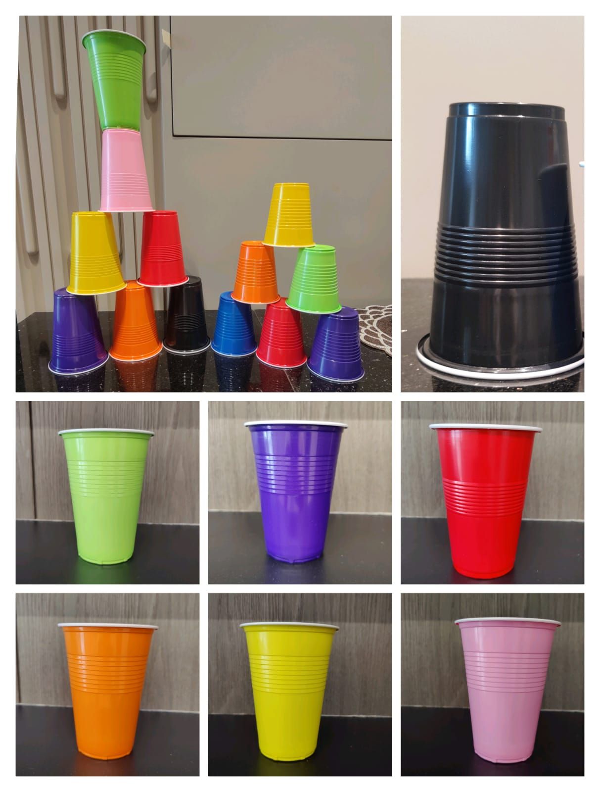 12 Oz Coloured Plastic Glasses