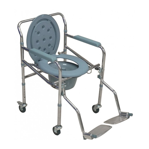 KW 696 Commode Chair With Wheels With Footrest