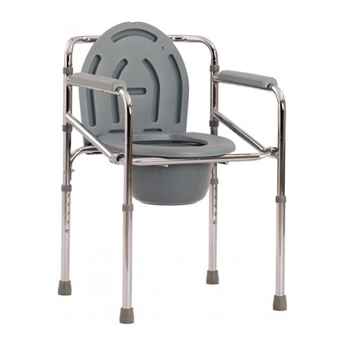 KW 894 Grey Commode Chair With W-O Wheel