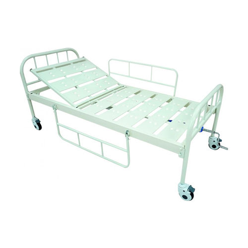 Kw 560 Backrest Semi Fowler Cot With Wheels - Color: White