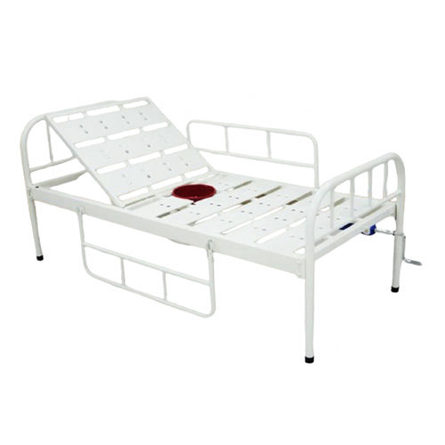 Kw 578 Backrest Semi Fowler Cot With Commode And Ms Railing - Color: White