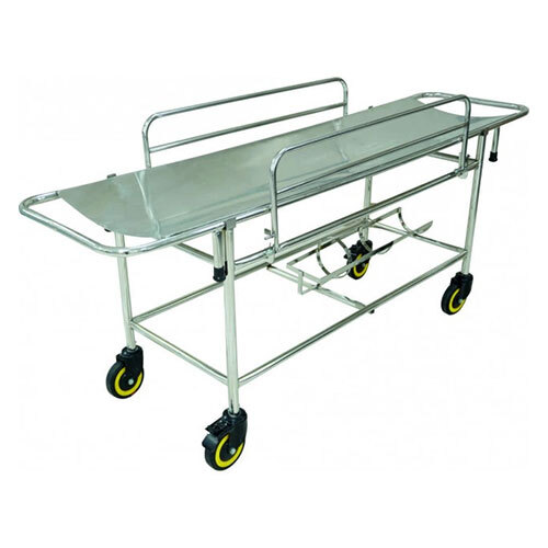 KW 441 (SS) Stretcher Trolley With Railing And Cylinder Provision