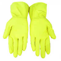 KW 543 Yellow Thin Kitchen Gloves - High-Quality Durable Material, Full-Finger Style, Elegant Yellow Color | Maximum Grip for Kitchen and Industrial Use