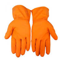 Kw 543 Orange Thin Kitchen Gloves - High-quality Material, One Size Fits Most | Full Finger Design, Durable & Reliable For Industrial And Kitchen Use