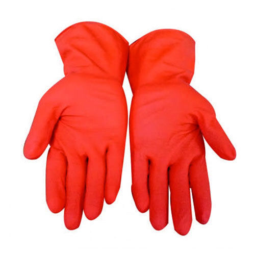 Kw 543 Red Thin Kitchen Gloves - Pattern: Plain