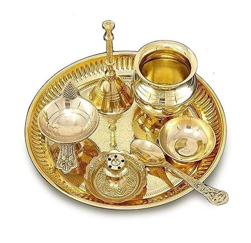 Brass Pooja Thali Set 6 Inch Puja Thali