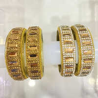 Golden Glass Bangles Set