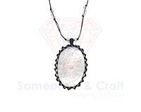 Natural Oval Shape Gemstone Carving Thread Pendant