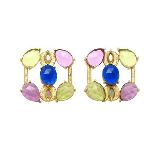 New arrival peridot and sapphire hydro gemstone earrings