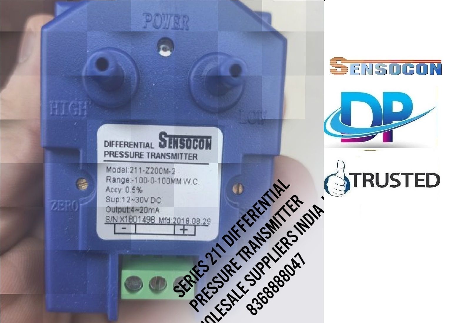 Sensocon USA SERIES 211-D500A-1 Differential Pressure Transmitter From Lalumau Lalganj Uttar Pradesh