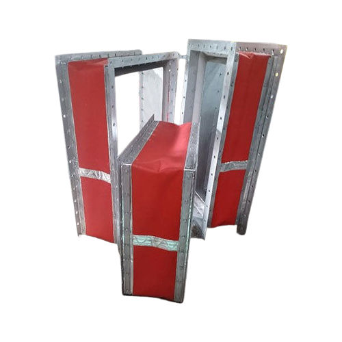 High Temperature Multilayer Fabric Bellow With Metal Flange - Color: Red And Silver