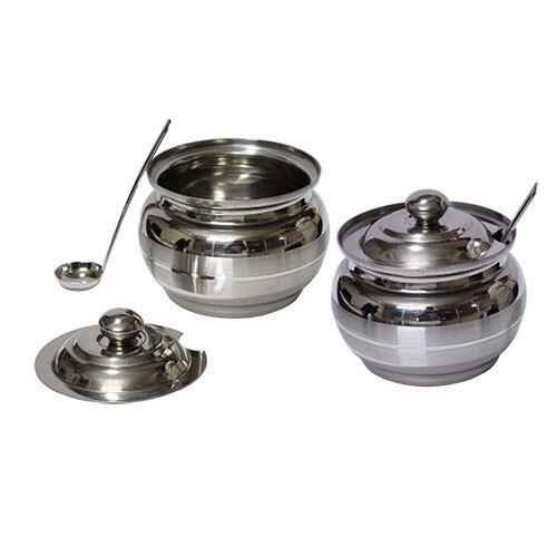 1038 Ghee Pot - Color: Silver