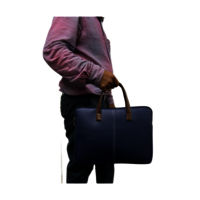 vegan leather laptop sleeve blue