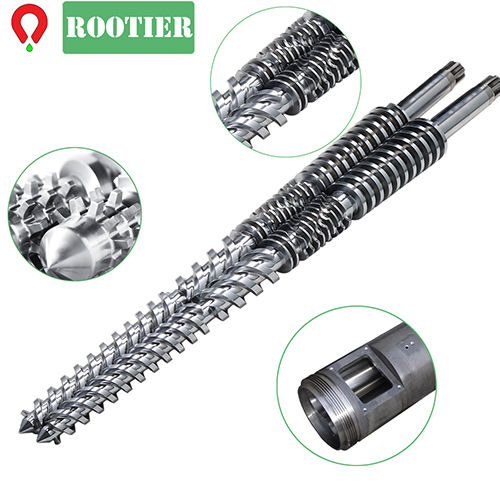 Extruder Machine Twin Conical Screw Barrel - Color: Silver