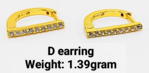 New Design 92.5 Silver D Shape Earring