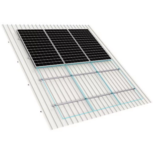 Long Rack Metal Roof Solar Panel - Color: Black