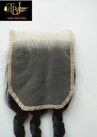 Wholesale Indian Transparent Lace Natural Color Roll curly Human Hair Closure