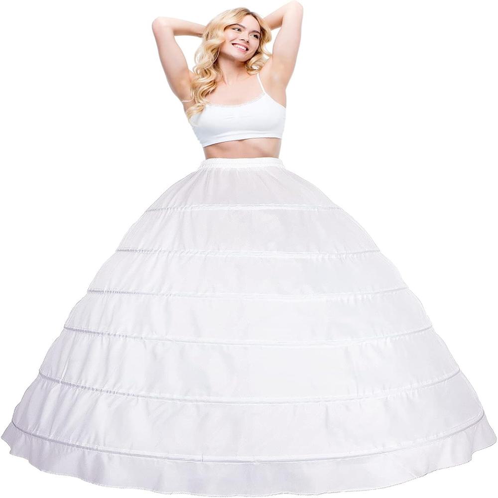 Ball Gown Bone Crinoline Petticoat Wedding Skirt Slip - Color: White