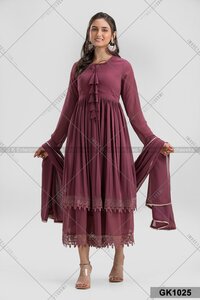 Georgette Full Lace Bordered Two Layers Lehenga Cut Party Wear With Full Laces Dupatta  (gk1025)