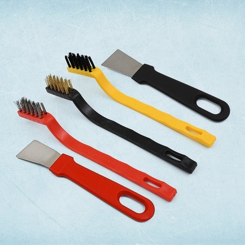 Mitsico 5 pcs Wire Brush and Scraper Wire Brush and Scraper Set, Stainless Steel / Brass / Nylon Cleaning Brushes