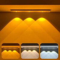Motion Sensor Cabinet Light - Plastic, 28x5x5 Cm | Ultra-thin Wireless Induction Design, 3 Working Modes, Adjustable Brightness, 3 Color Temperatures, Magnetic Easy Installation