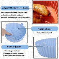 Mitsico 5.5 Inch Silicone Baking Tray With Handles Nonstick Reusable Air Fryer Basket