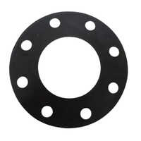 Rubber Round Flange - Rubber, 6-inch Outside Diameter, Black Coated Surface | Durable Design For Industrial Applications, Round Shape