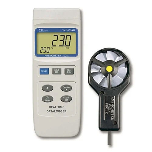 Real Time Data Logger Air Flow Anemometer - Color: Black