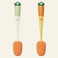 3 In 1 Sponge Brush Bottle Cleaner - Abs Material, 10x3x3 Cm | Easy To Install, Replaceable Sponge, Ideal For Bottles, Tumblers, And Jars