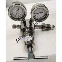Double Stage High Pressure Piston Regulator - Stainless Steel, Various Sizes, Sleek Silver Color | Precision Control For Laboratory And Industrial Applications, 1-year Warranty