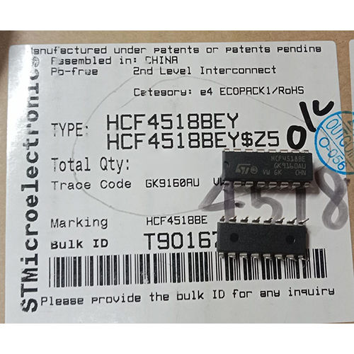 Stm Hcf4518Bey Integrated Circuit - Color: Black