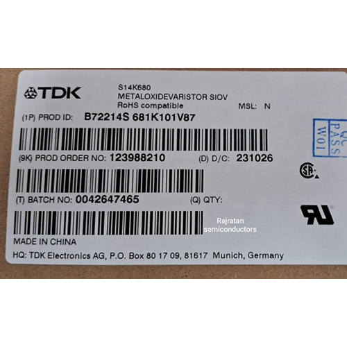 TDK B72214S 681K101V87 Metal Oxide Varistors