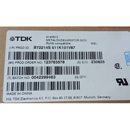 Tdk B72214s 511k101v87 Metal Oxide Varistors - Color: Black