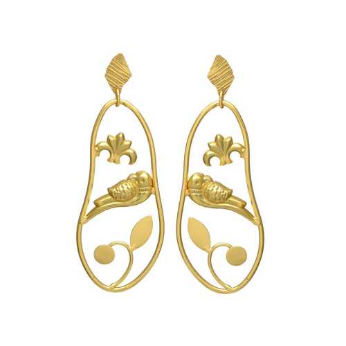 new arrival gold plated drop earring set for woman