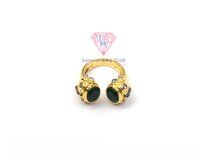 Natural Gemstone With 18K Gold Plated Oval Shape Handmade Adjustable Ring