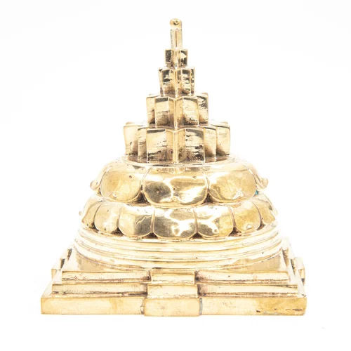 2.5 Solid Bronze Meru Shree Yantra Statue - Color: Golden