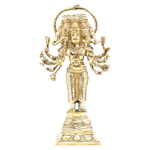 Panchamuga Anjaneyar Bronze Panchaloha - Height: 6 Inch (In)