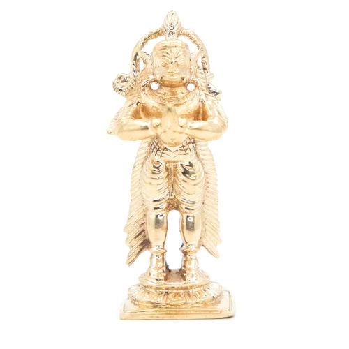 2.5 Inch Bronze God Standing Hanuman Statue - Color: Golden