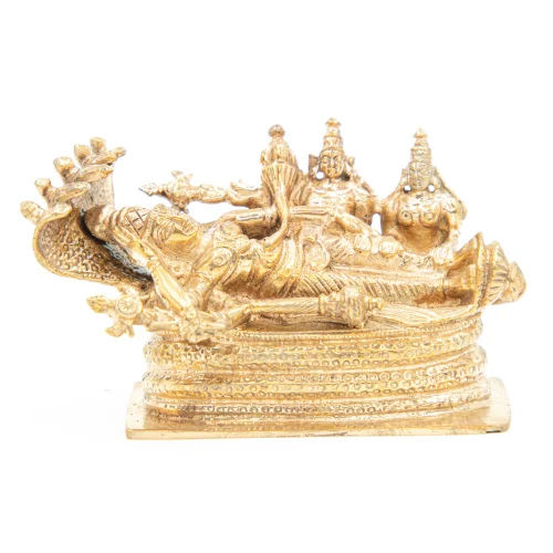 2.5 Inch Bronze God Renganathan Statue - Color: Golden