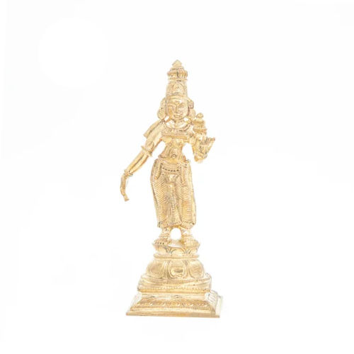 7 inch Bronze God Vishnu Sridevi Bhudevi Statue