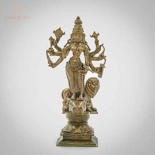 6Inch Dhanwantri Handmade Madhuchista Vidhana Panchaloha Bronze - Color: Golden