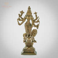 6inch Dhanwantri Handmade Madhuchista Vidhana Panchaloha Bronze - Color: Golden