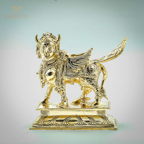 6 Inches Kamadhenu Panchalogam Bronze Idol - Product Type: Sculpture