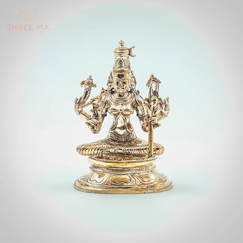 3.5 Inch Kamakshiamman Panchalogam Bronze Idol - Color: Golden