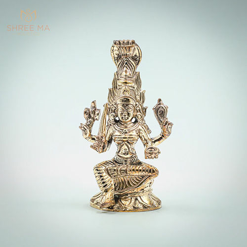 4Inch Mariyamman Panchalogam Bronze Idol - Color: Golden