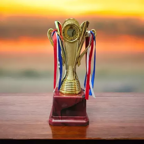 7.25 Inch Golden Trophy For Celebration