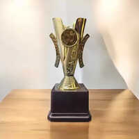 Winner Trophy - High-quality Fiber, 7 Inch Size, Golden And Brown Color | Customizable Logo, Elegant Design For Recognition Events