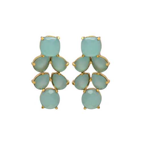 New arrival Aqua chalcedony gemstone Dangle earrings