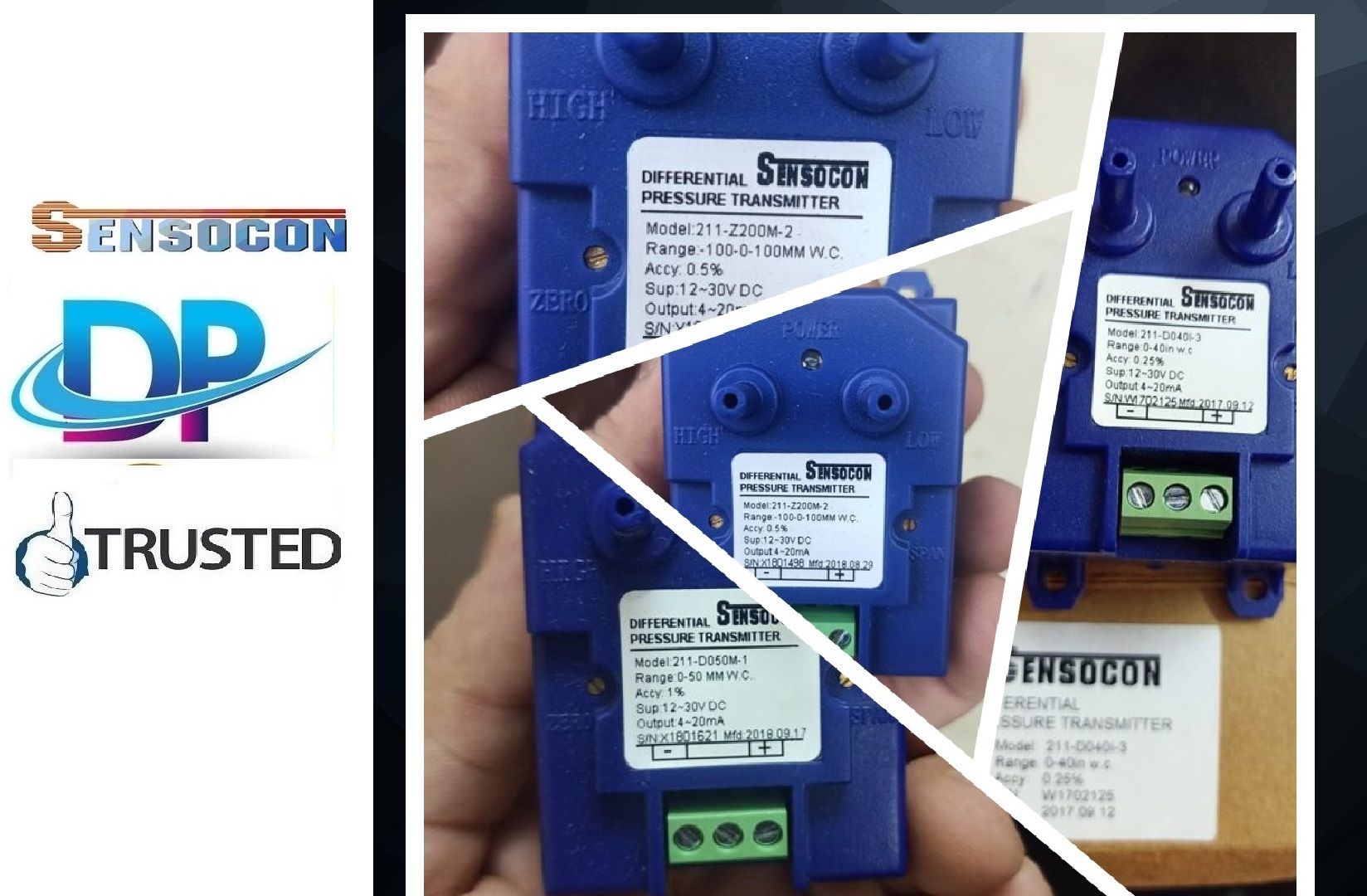 Sensocon USA SERIES 211-D025K-3 Differential Pressure Transmitter From Chhapar Churu Rajasthan India