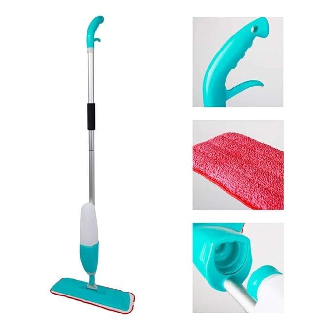 Mitsico Stainless Steel Water Spray Mop For Floor Cleaning, Floor Mop Microfiber Mop For Tile Floors Wet Mop With Sprayer Mop Dry And Wet